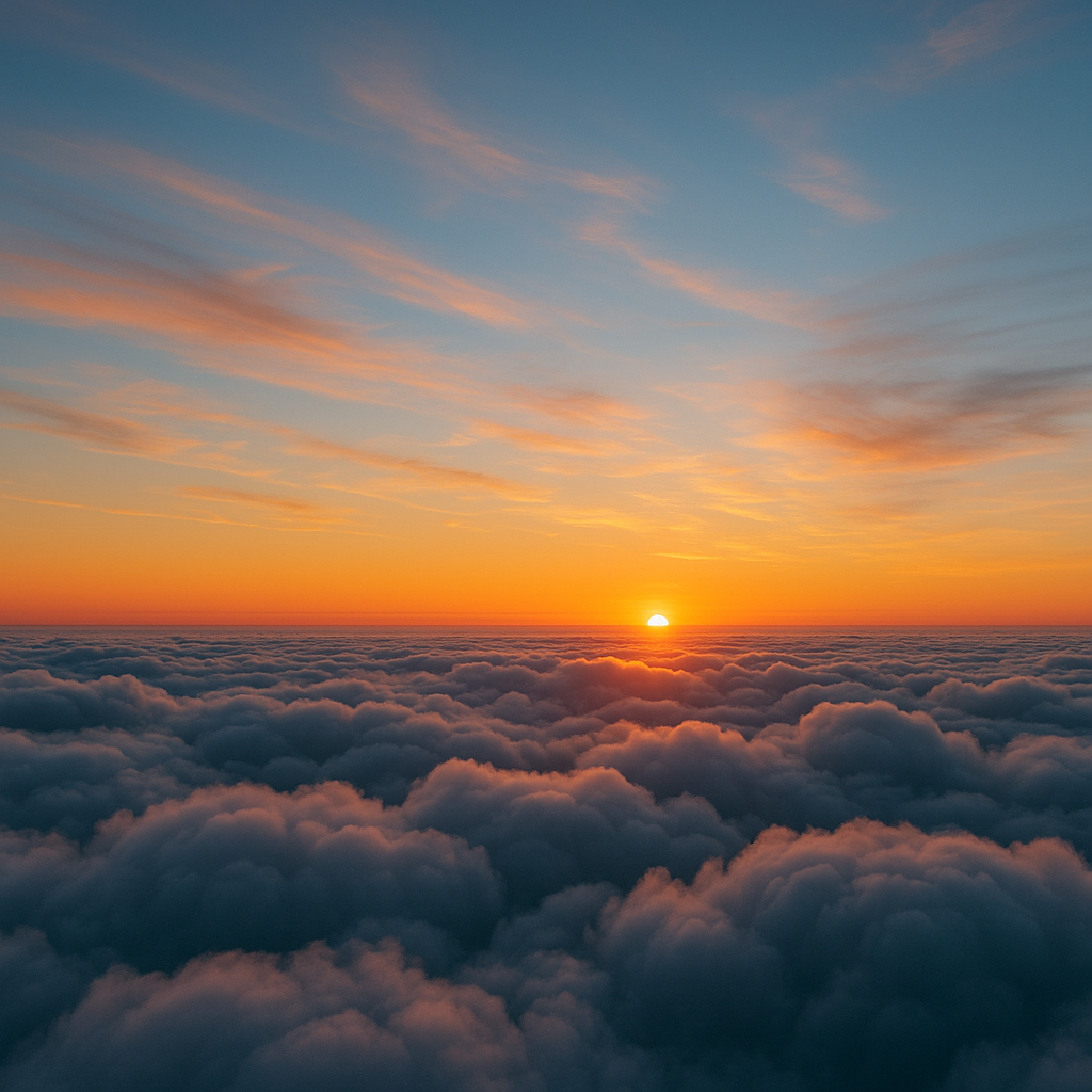 Sunset above the clouds